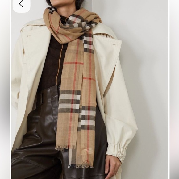 Burberry Wool Silk Lightweight Scarf - Picture 4 of 4